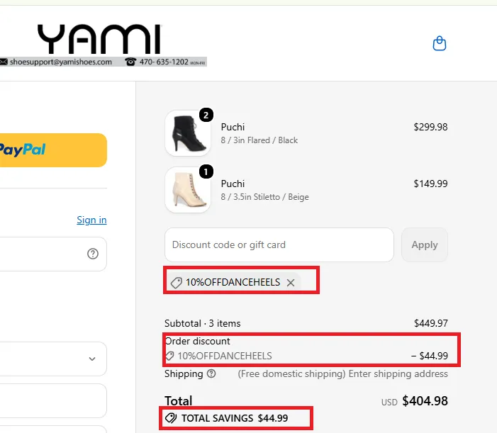 Yamishoes latest offer