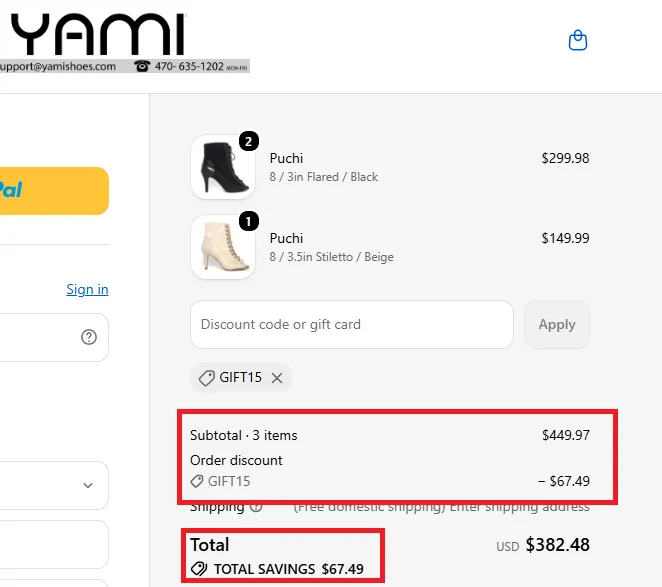Yamishoes 15% off coupon code